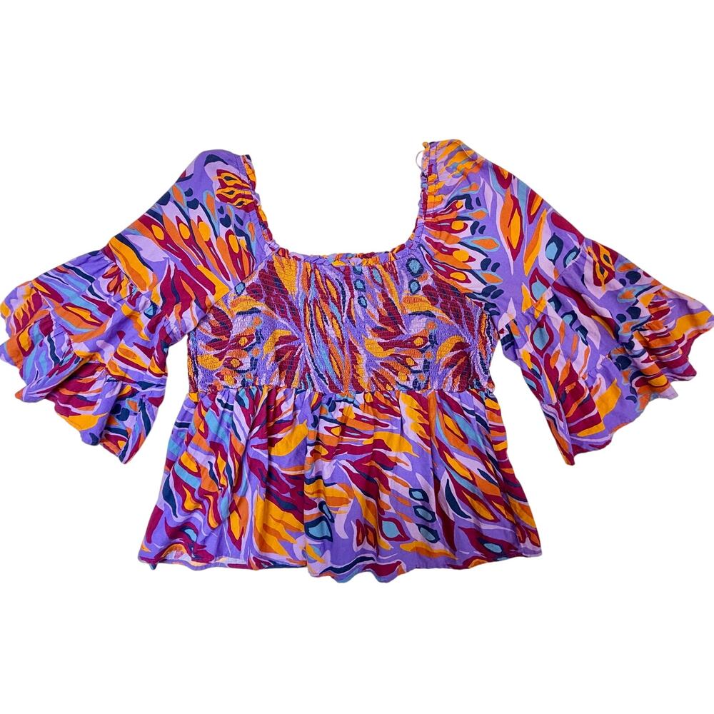 Boho Peasant Top / Cottagecore Blouse / Festival Top / Babydoll Top